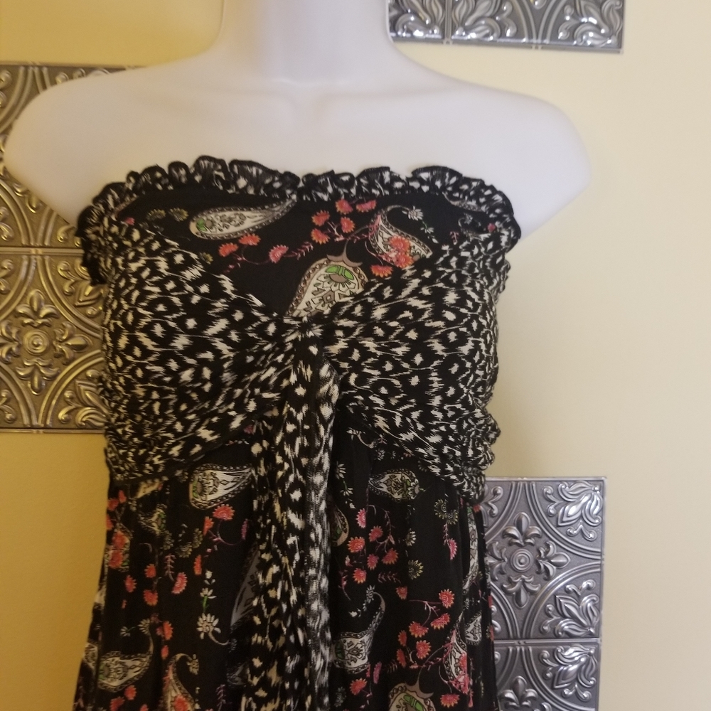 NWT Ellison Mixed Print Strapless Mini Size M